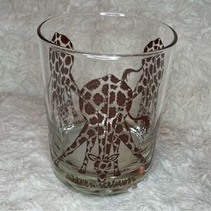 Rare Vintage 90’s Morgan Signed Giraffe Tumbler/Highball Glass Set of 2